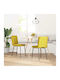 Dining Room Velvet Chair Yellow 45x54x83cm 2pcs