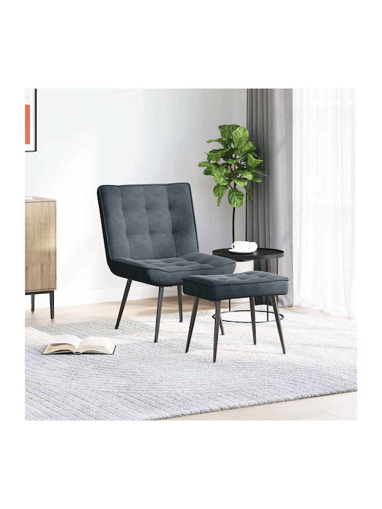 Întunecat cu Puf Catifelat Gri închis 64x74x84cm