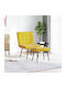 Sessel mit Fußhocker Samt Yellow 64x74x84cm