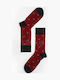 Rote Herrensocken mit Hundemotiven