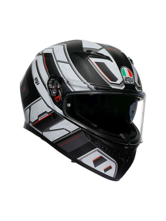 AGV K3 MPLK Rivia Matt Black/White Motorcycle H...