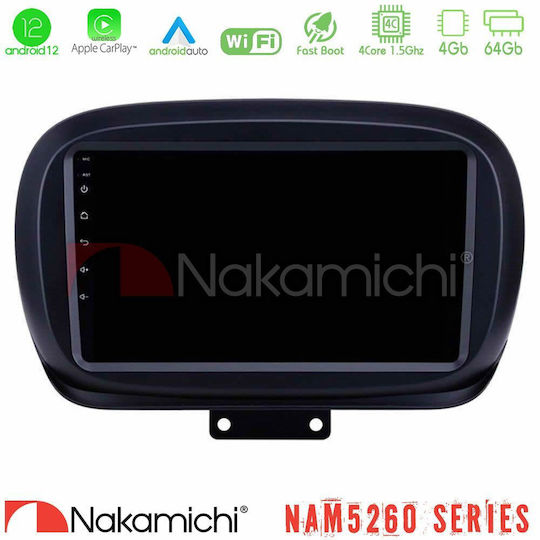 Nakamichi Ηχοσύστημα Αυτοκινήτου για Fiat 500X 2015-2020 (Bluetooth/USB/AUX/WiFi/GPS/Apple-Carplay/Android-Auto) με Οθόνη Αφής 9"