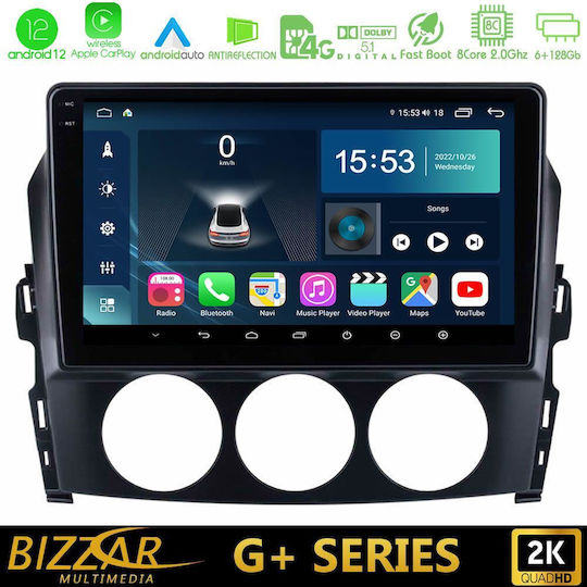 Bizzar Auto-Audiosystem für Mazda MX-5 2005-2015 (Bluetooth/USB/WiFi/GPS/Apple-Carplay/Android-Auto) mit Touchscreen 9"