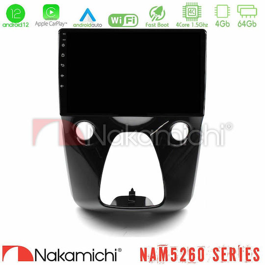 Nakamichi Car Audio System for Peugeot 108 / 107 Toyota Aygo Citroen C1 2014 (Bluetooth/USB/AUX/WiFi/GPS/Apple-Carplay/Android-Auto) with Touch Screen 10"
