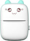 Mini Bluetooth Thermal Printer Photos Φορητός Εκτυπωτής White Blue