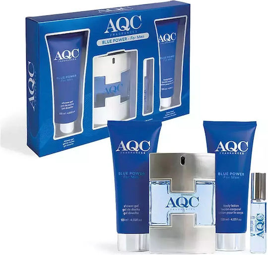 Aquarius Cosmetic Blue Power Мъжки Комплект с Лосион за тяло 4бр