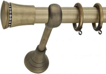 Metallic Curtain Pole with Strass Single Diameter 25mm Length 160cm Antique 0.25,200,01 Metallic Curtain Pole with Strass Single Diameter 25mm Length 160cm Antique 0.25,200,01