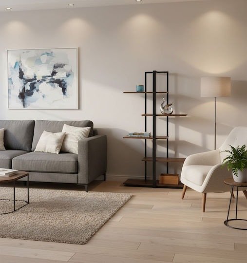 Omni Bookcase Black / Walnut 80x34x151cm