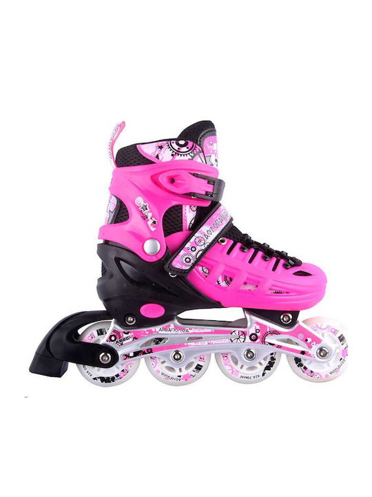 Αθλοπαιδιά Inline Αυξομειούμενα Rollers Ροζ Παιδικά
