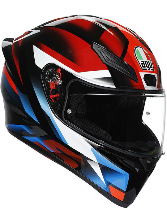 AGV K1 S Черно / Червено / Синьо Каска За Мотор Full Face ECE