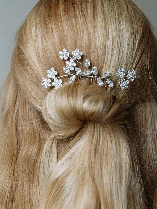 Bridal Jewelry Comb Zircon Silver Shade Gabriela Crystal Comb Ba589 Hair Duty Hrd-ba589