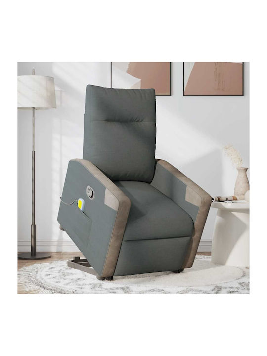 Πολυθρόνα Relax Massage με Υποπόδιο Σκούρο Γκρι...