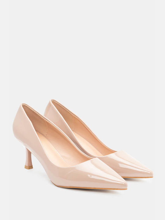 Luigi Pointed Toe Beige Heels