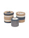 Atmosphera Set dekorative Körbe mit Deckel & Griffen Beige 27x27cm 3Stück