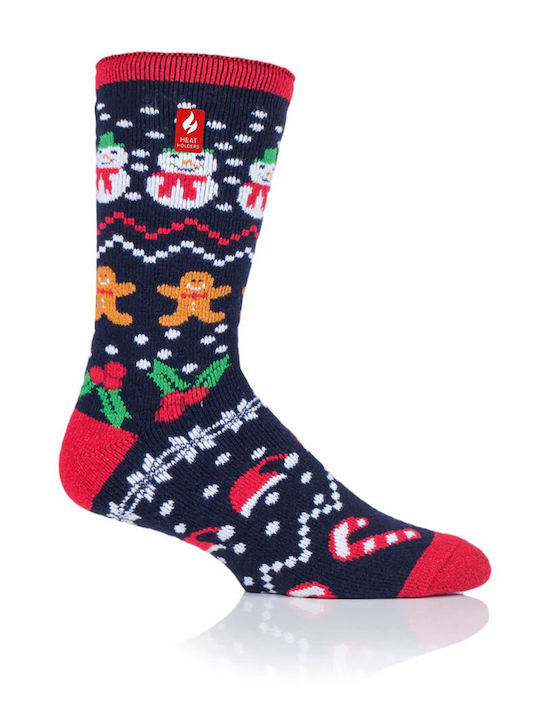 Herren Haussocken Heat Holders Weihnachtliche Festliche Herrensocken Schwarz