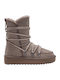 Nordic Nova Leather Women's Ankle Boots Platform & Fur Gray