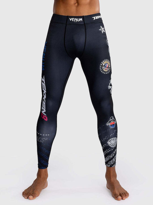 Herren-Leggings Venum X Tekken 8 Paul Phoenix Blau Schwarz Weiß