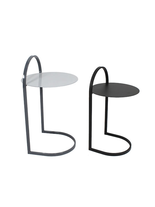 Rund Beistelltisch Stech Metall White, Black, G...