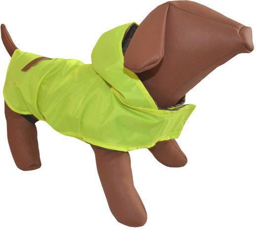 Woofmoda Hundemantel Wasserdicht Kapuzen Gelb Klein / XSklein / XXXLarge mit Rückenlänge 31 cm.