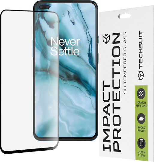 Techsuit Vollkleber Vollflächig gehärtetes Glas Schwarz (OnePlus Nord 5G - Techsuit)