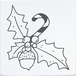 Colop Arts & Crafts May & Berry Stamp Ilex Candy Cane White 45x45mm Colop Arts & Crafts May & Berry Stamp Ilex Candy Cane White 45x45mm