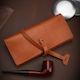 Firedog Tobacco Pouch with Wrap-Around Cord 20x10cm Red brown