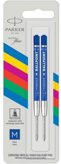 Parker Quink Gel 2 Ανταλλακτικά Μελάνια για Πένα Medium Μπλε