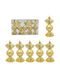 Box Hanging Ornament Gift Plastic Gold Set 5pcs