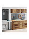 Office Storage Solid Wood Cabinet Coffee L60xW51xH85cm