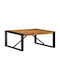 Square Central Coffee Table Made of Solid Wood Brown W80xL80xH35cm