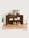 vidaXL Wooden Tabletop Base 60x15x16cm 2 Pieces Brown