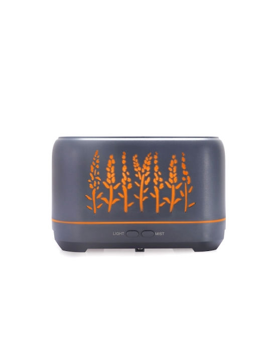 Yx-1690 Hollow Flame Humidifier Aroma Diffuser Wood Grain Black