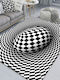 3D Geometric Stereo Trap Vision Carpet Living Room Bedroom Size 60x90cm Rectangular Spherical Vision