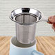 Teapot 304 Stainless Steel Flat Bottom High-Density Strainer Handle Silver