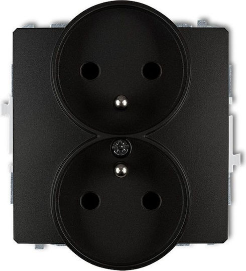 Neck Double Socket Deco Soft Z U Frame Black Matt 12dgprso-2z