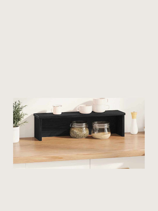 Vidaxl Raft de Bucătărie Suprapozabil Negru 50x15x16 cm Din Lemn Negru
