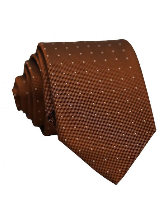 Silk Tie Brown Beige Design 7cm