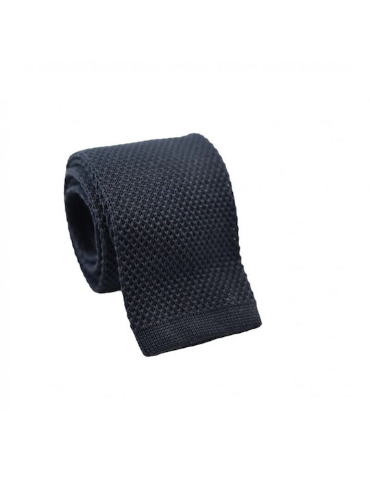 Silk Knitted Tie Black 6 cm