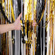 Μαύρο Χρυσό Rain Curtain Festival Party Decoration Props Μέγεθος 1x1m