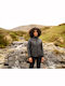 Damen Puffer Jacke Wendbar für Winter Black/Grey