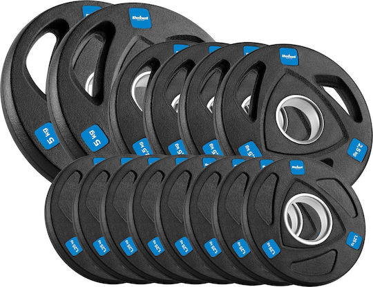 Set of Plates Olympic Type Metal 14pcs Total Weight 30kg Φ50mm