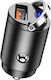 Fast Car Charger One Drag Two Cigarette Conversion Plugs Model Pd+qc Black
