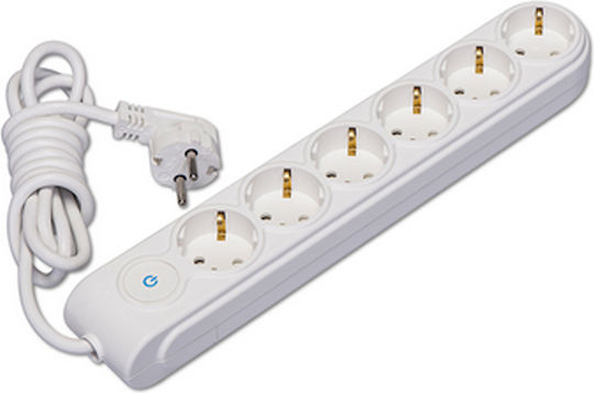Makel Steckdosenleiste 6 Positionen mit Schalter und Kabel 2m