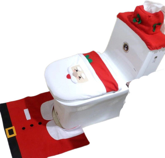 Christmas Toilet Seat Cover and Tank Lid with Santa Claus Mat Kbl-1225-04