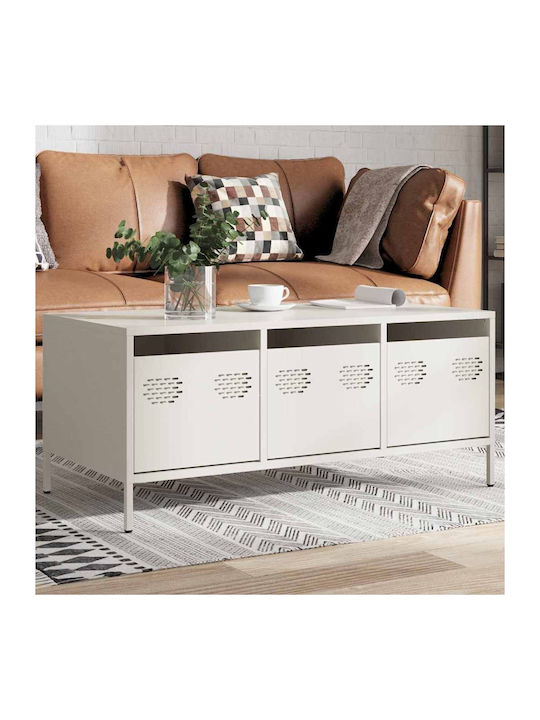 Rectangular Coffee Table Metal White L101.5xW50xH43.5cm.