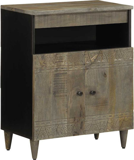 Comoda pentru Dormitor din Lemn Masiv Negru 60x33x75buc