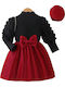 Kinderkleid Langärmelig Bordeaux, Black
