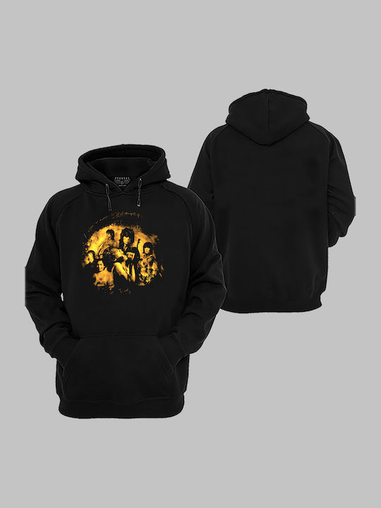 Hoodie with Pockets for Adults Black by Pegasus Rolling Stones Vintage Print