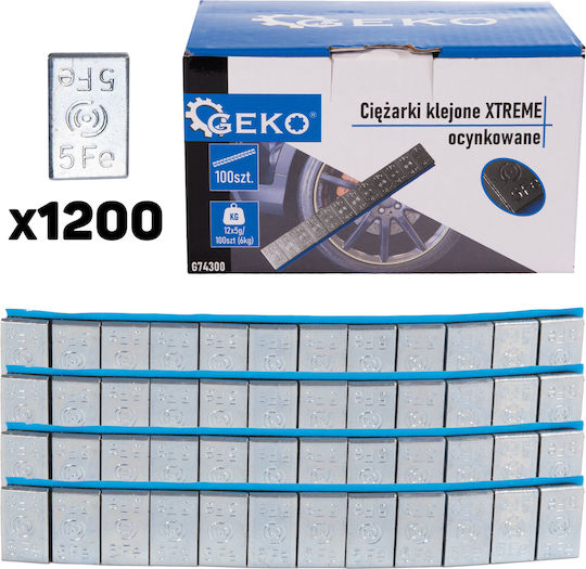 Klebegewichte-Set zum Auswuchten von Alufelgen 12 x 5 g 100 Stück Geko G74300