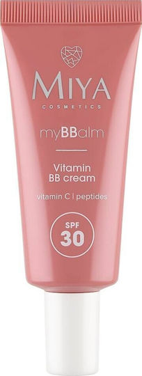 Miya Cosmetics BB Light Cremă de Față de Zi cu SPF30 pentru Anti-îmbătrânire și Strălucire cu Niacinamidă și Peptide 30ml